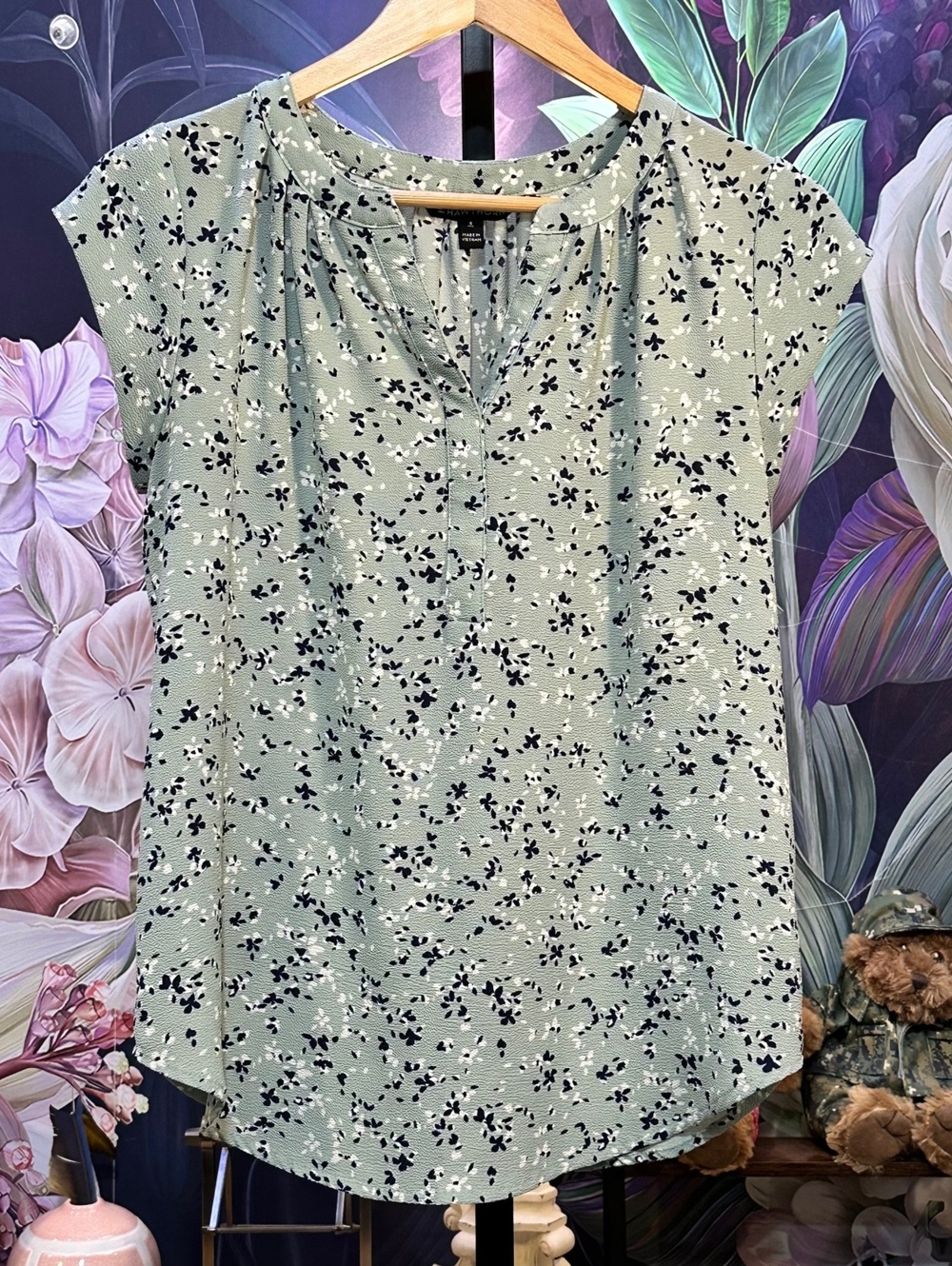 41 Hawthorn S Floral Short Sleeve Blouse Lightweight Cottagecore Shabby Chic